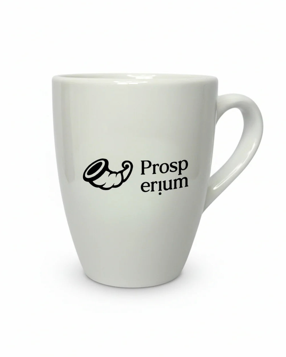 Caneca Prosperium Minimal Branca Logo Preto