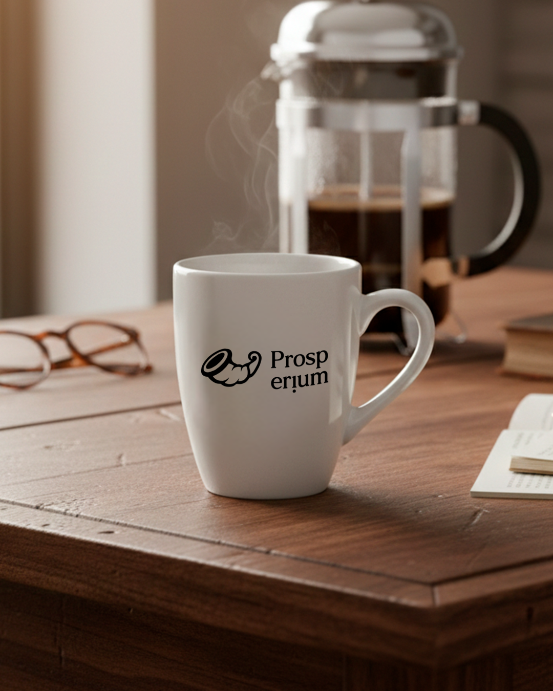 Caneca Prosperium Minimal Branca – Logo Preto