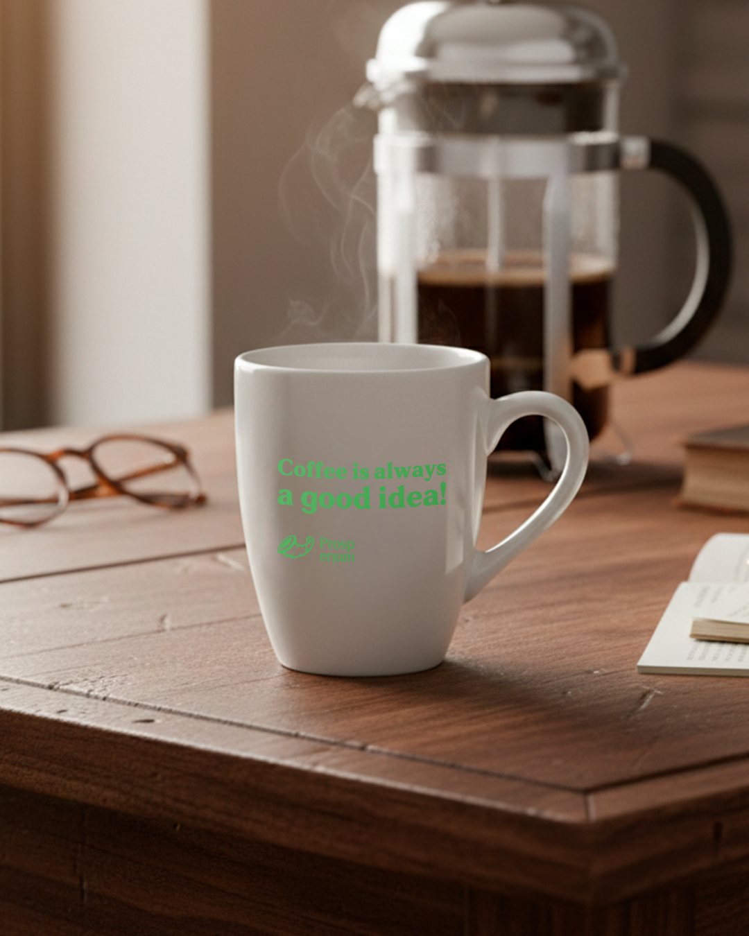 Caneca Prosperium “Coffee is Always a Good Idea” – Edição Verde